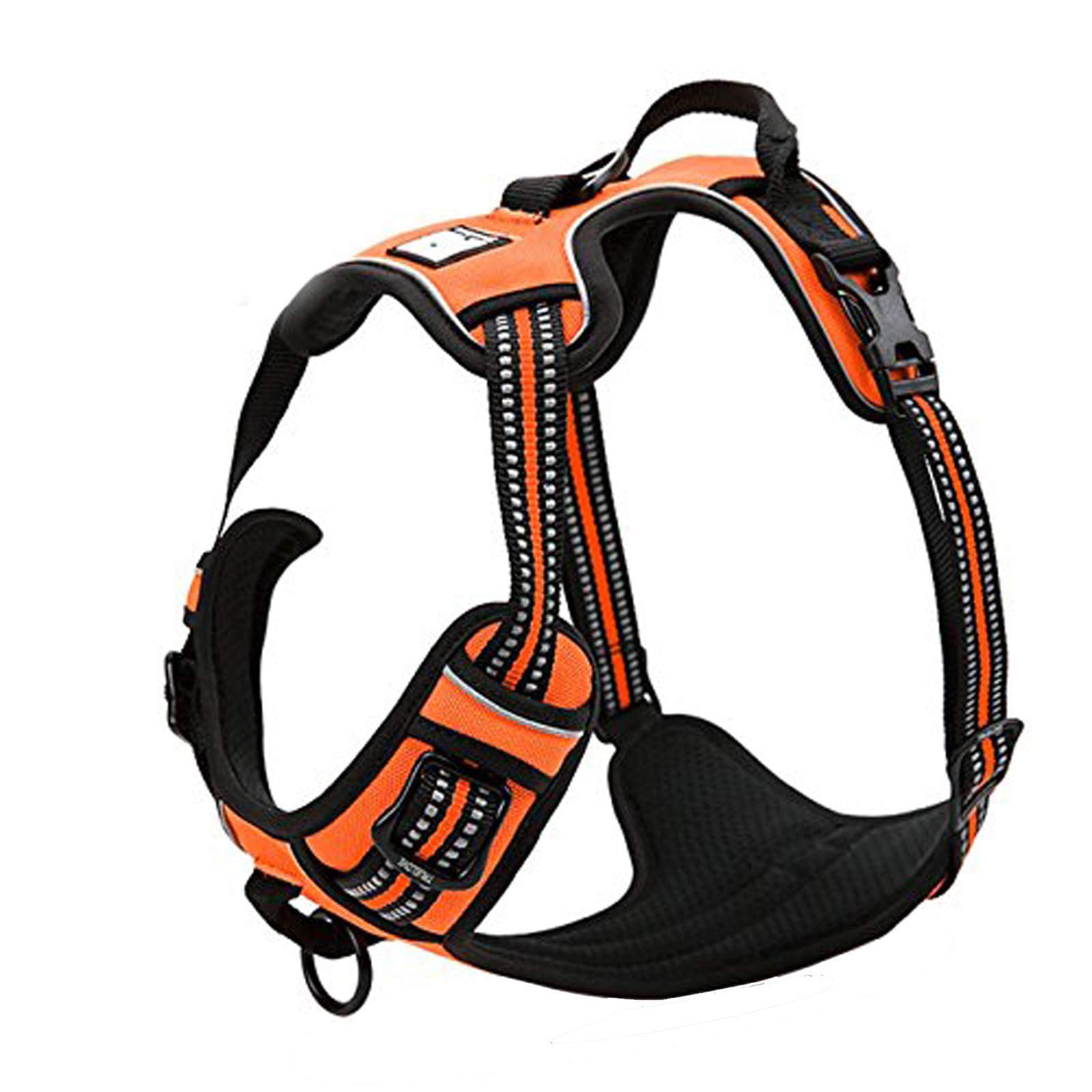 TRUE LOVE Adjustable No-Pull Dog Harness Reflective Pup Vest Harnesses Comfortable Control Brilliant Colors TLH5651(Black,XS)