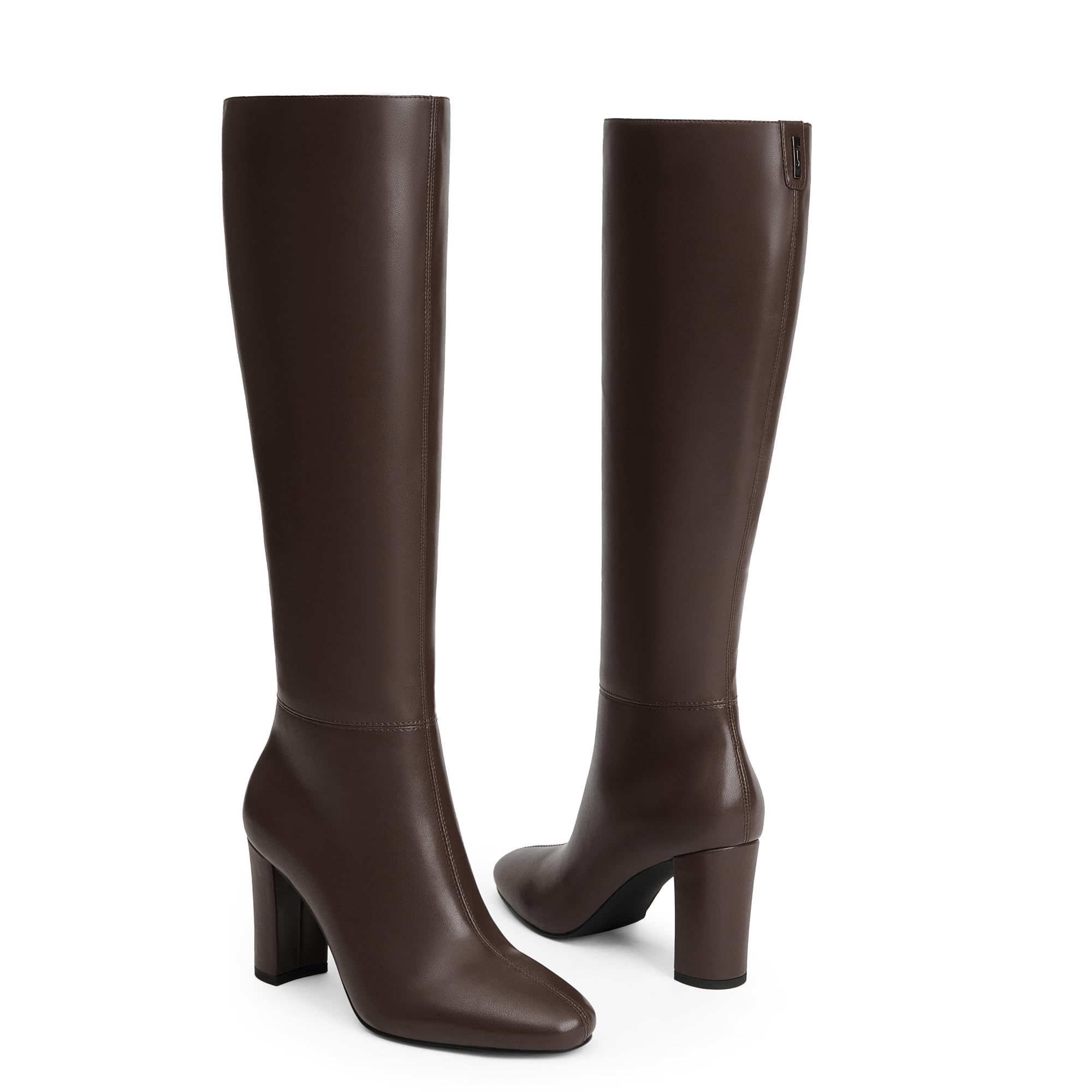 Modatope Knee High Boots for Women Chunky Heel Rounded Toe Womens Tall Boots