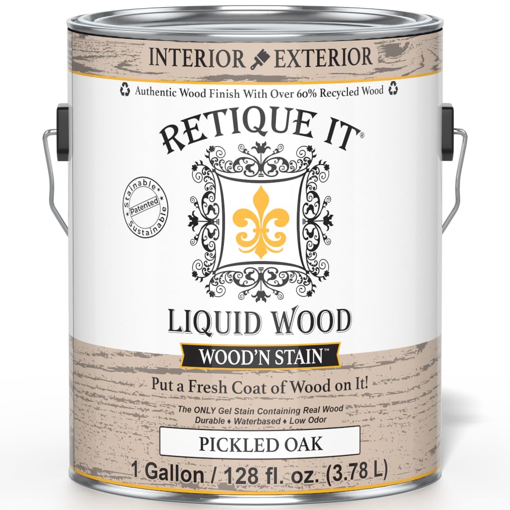 Retique It Wood'n Stain - Liquid Wood Gel Stain Interior/Exterior (08 oz (Half-Pint), 35 Dark Oak)