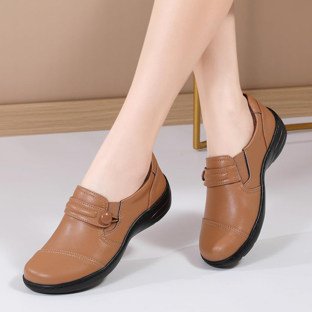 QAE Loafers for Women Orthopedic Loafers for Women Comfortable Women's Flat Slip-Ons Shoes for Dress Work Business Casual
