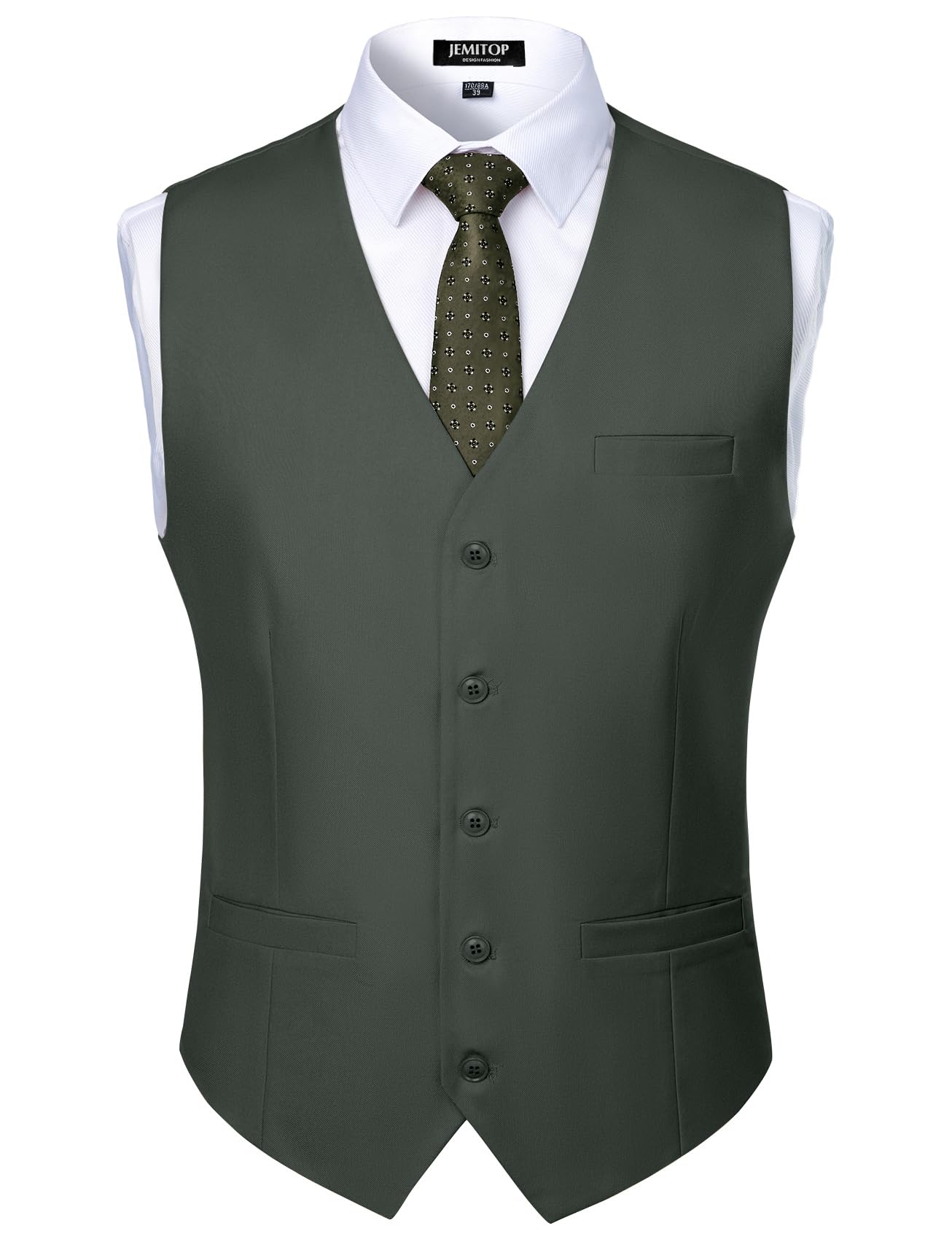 JEMITOP Men's Classic Slim Fit Dress Vest Formal Wedding Prom Tuxedo Suit Vest with Pocket