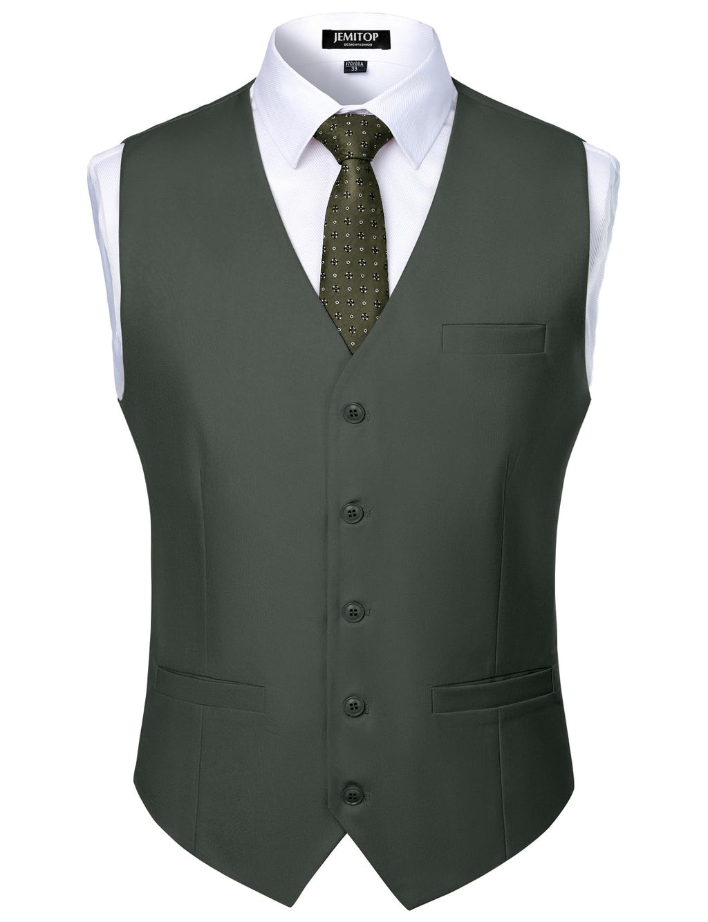 JEMITOP Men's Classic Slim Fit Dress Vest Formal Wedding Prom Tuxedo Suit Vest with Pocket