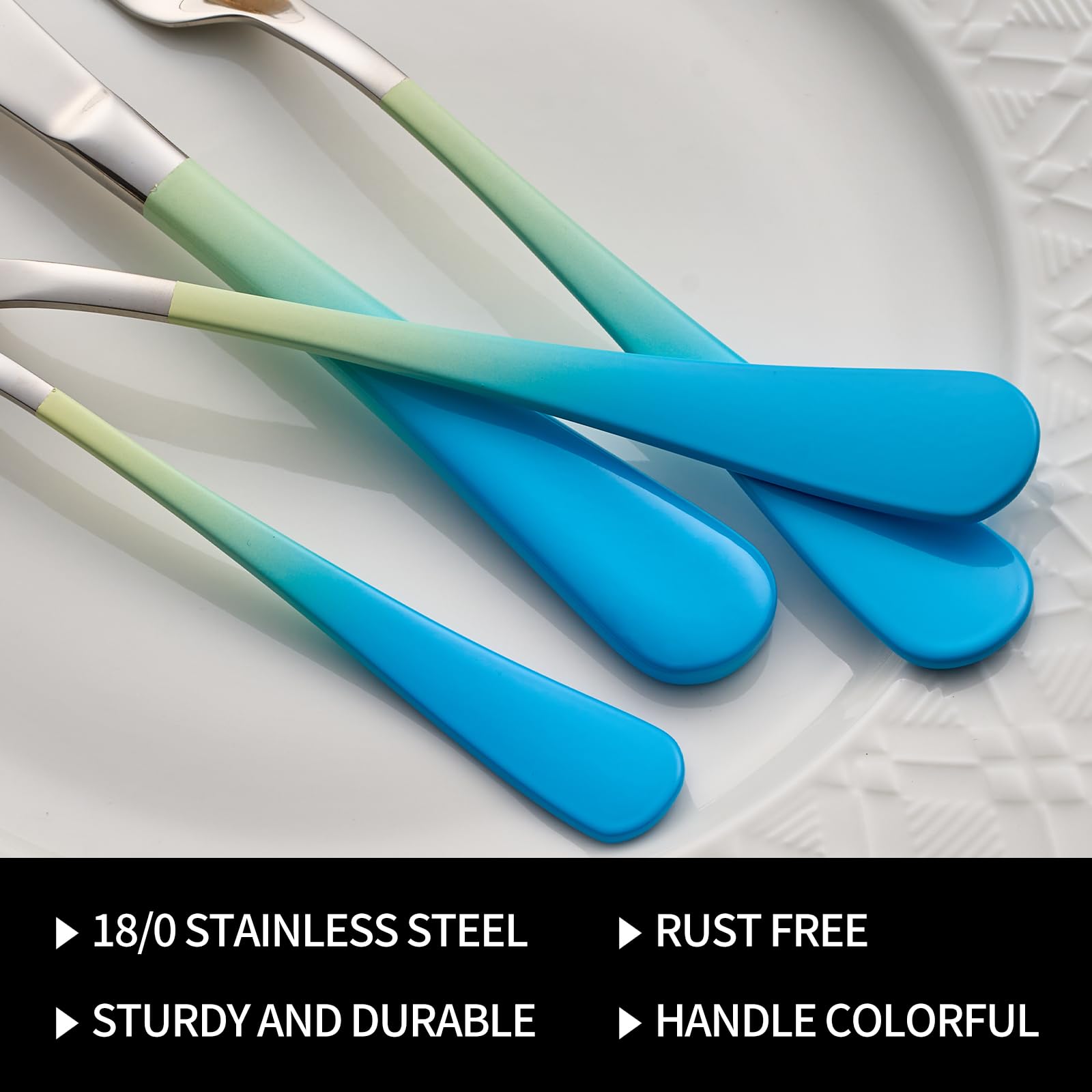 20-Pieces Blac and Pink Silverware Sets for 4,Pink Handle Stainless Steel Cutlery Set, Include Forks Spoons and Knives Set, Dishwasher Safe Utensil Sets for Home Restaurant