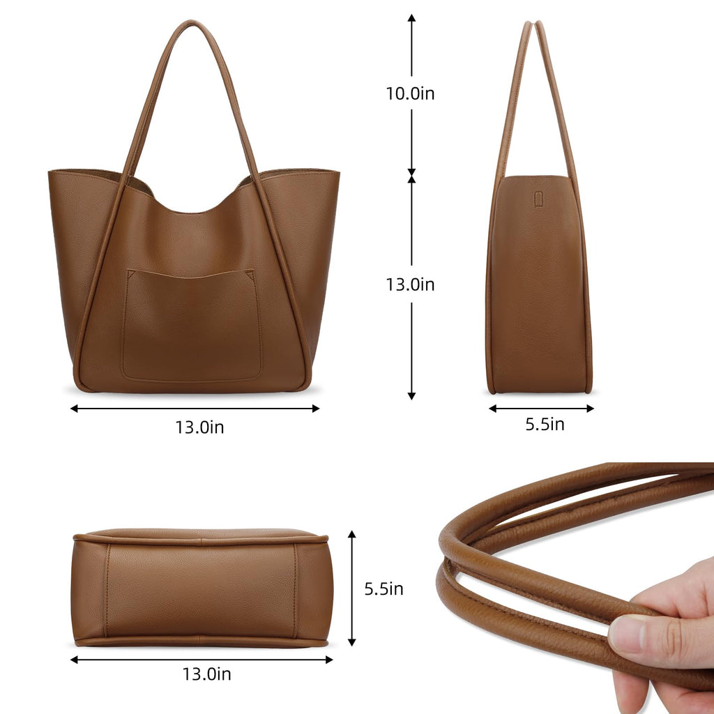 KKXIU Tote Bag for Women Vegan Leather Shoulder Purse Large Capacity Travel Bag
