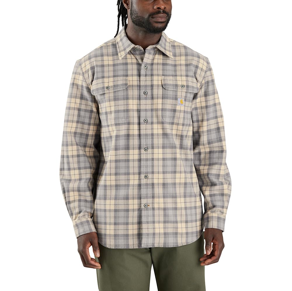 Carhartt Men's Loose Fit Heavyweight Flannel Long-Sleeve Plaid Shirt