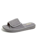 Dearfoams Men's Adjustable Indoor/Outdoor Memory Foam Machine Washable Summer Slide Slipper