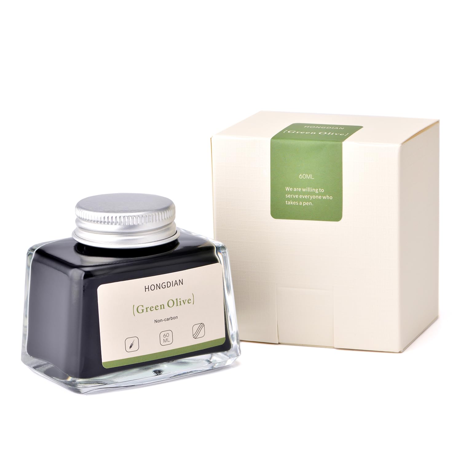 Asvine Hongdian Fountain Pen Bottled Ink Black, 60ml Fountain Pen Bottled Ink, Non Carbon