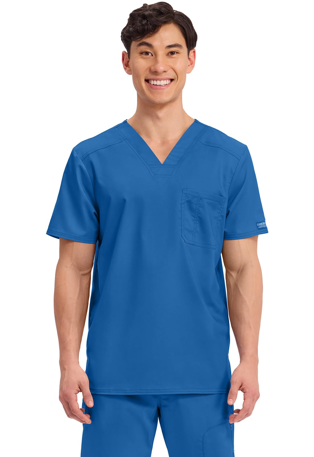 Cherokee Scrub for Men's Tuckable V-Neck Top with 1 Chest Pocket, Pen Slot, Ultra Soft, Durable, 2-Way Stretch Fabric- WW690