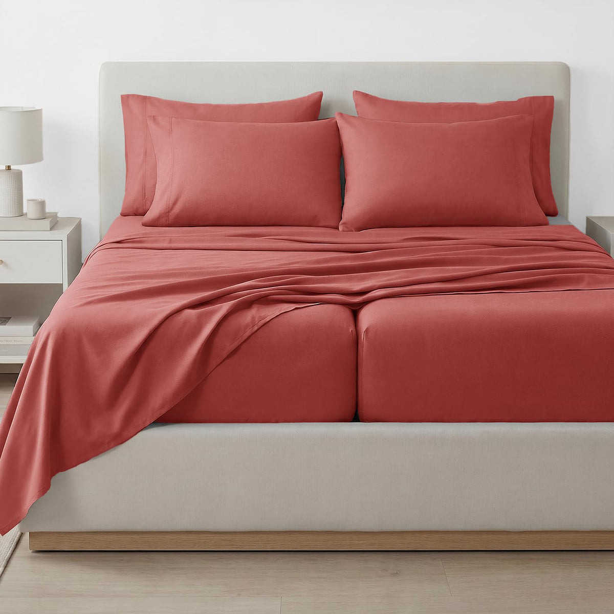 Southshore Fine Living, Inc. 4-Piece, 21-Inch Deep Pocket Twin Sheets Set with Fitted Sheet, Soft Microfiber, Oversized Flat Sheet, 2 Pillow Cases Standard Size, Hotel Collection Twin Bed White Sheets
