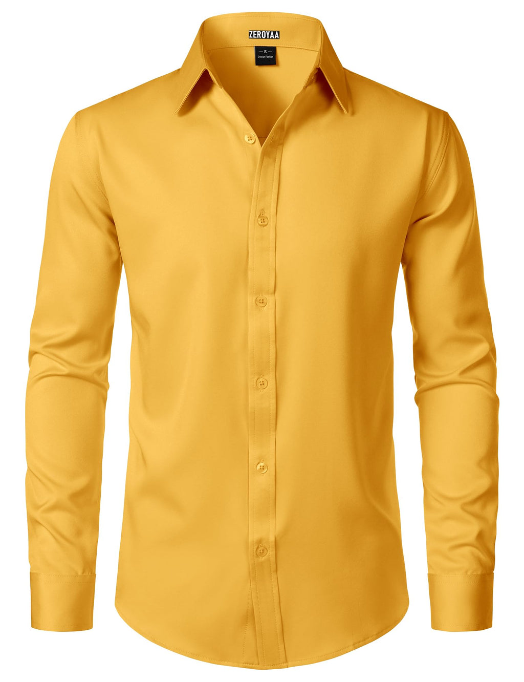ZEROYAA Men's Wrinkle Free Long Sleeve Dress Shirt Business Casual Modern Slim Fit Button Down Shirts for Wedding and Office