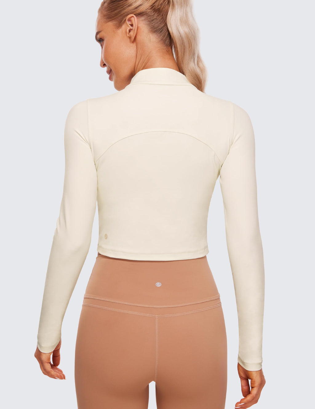 CRZ YOGA Butterluxe Mock Neck Long Sleeve Shirts for Women - Workout Casual Tops Turtleneck Crop Slim Fall Base Layer