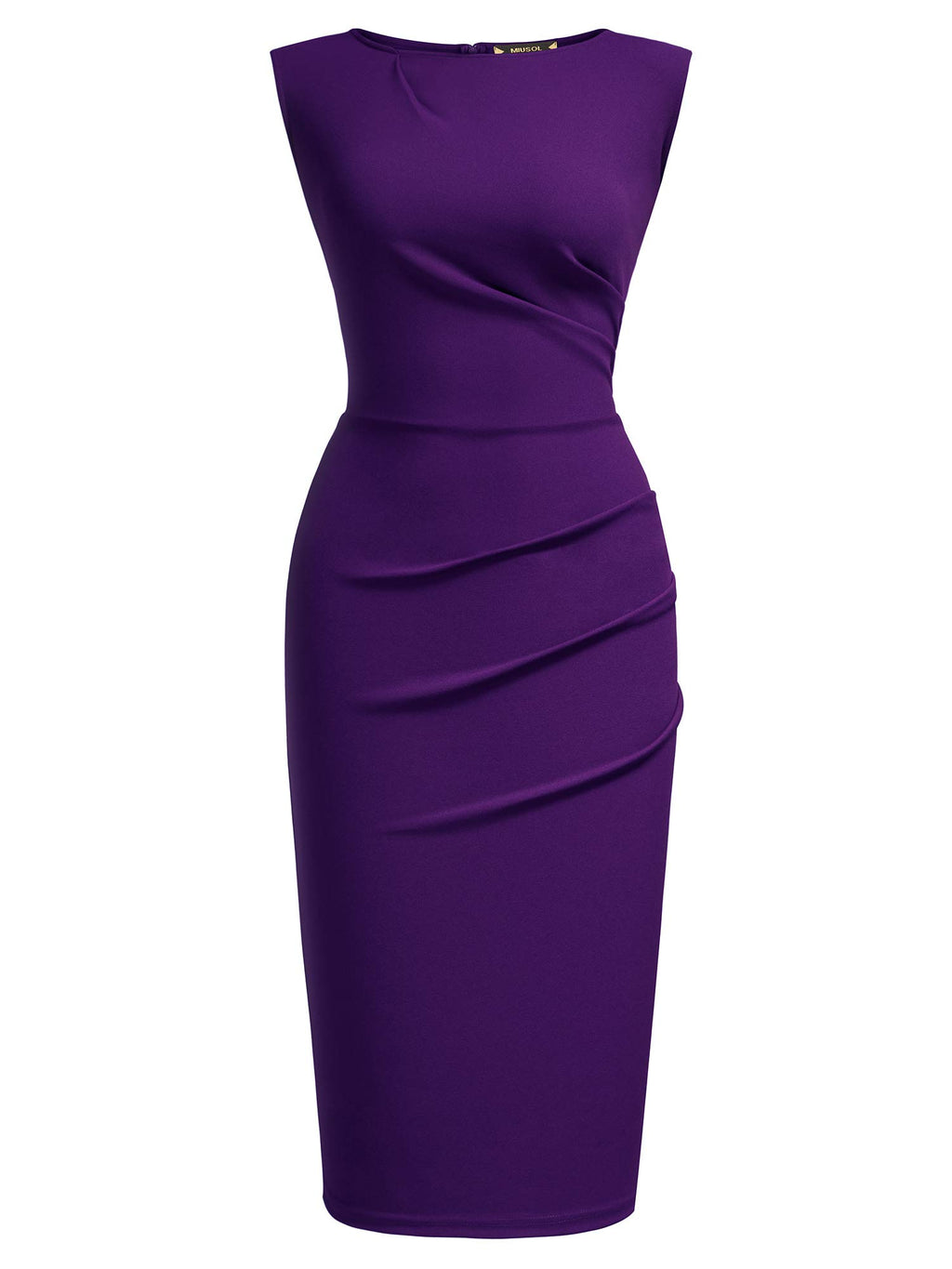 Miusol Women's Retro Ruffle Style Slim Work Pencil Dress