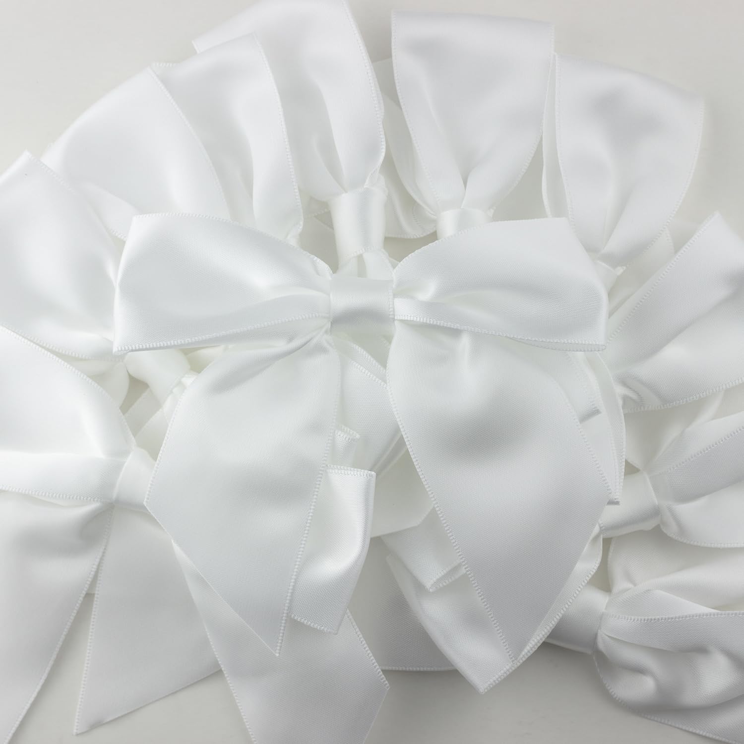 7Rainbows 50pcs Boutique 1.5" Black Satin Ribbon Mini Bows for Craft Sewing Scrapbooking Wedding and Gift Wrapping