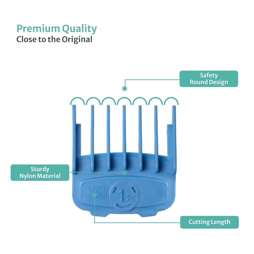 Magetic Clipper Guards Set Compatible with Most Wahl Clippers, Color Coded Clipper Combs Replacement - Guard Number: #1/2, 1 and #1 1/2 (Length: 1/16, 1/8 and 3/16 inch)