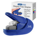 Plus Paper Clinch Compact Staple-Free Stapler, Blue Turquoise