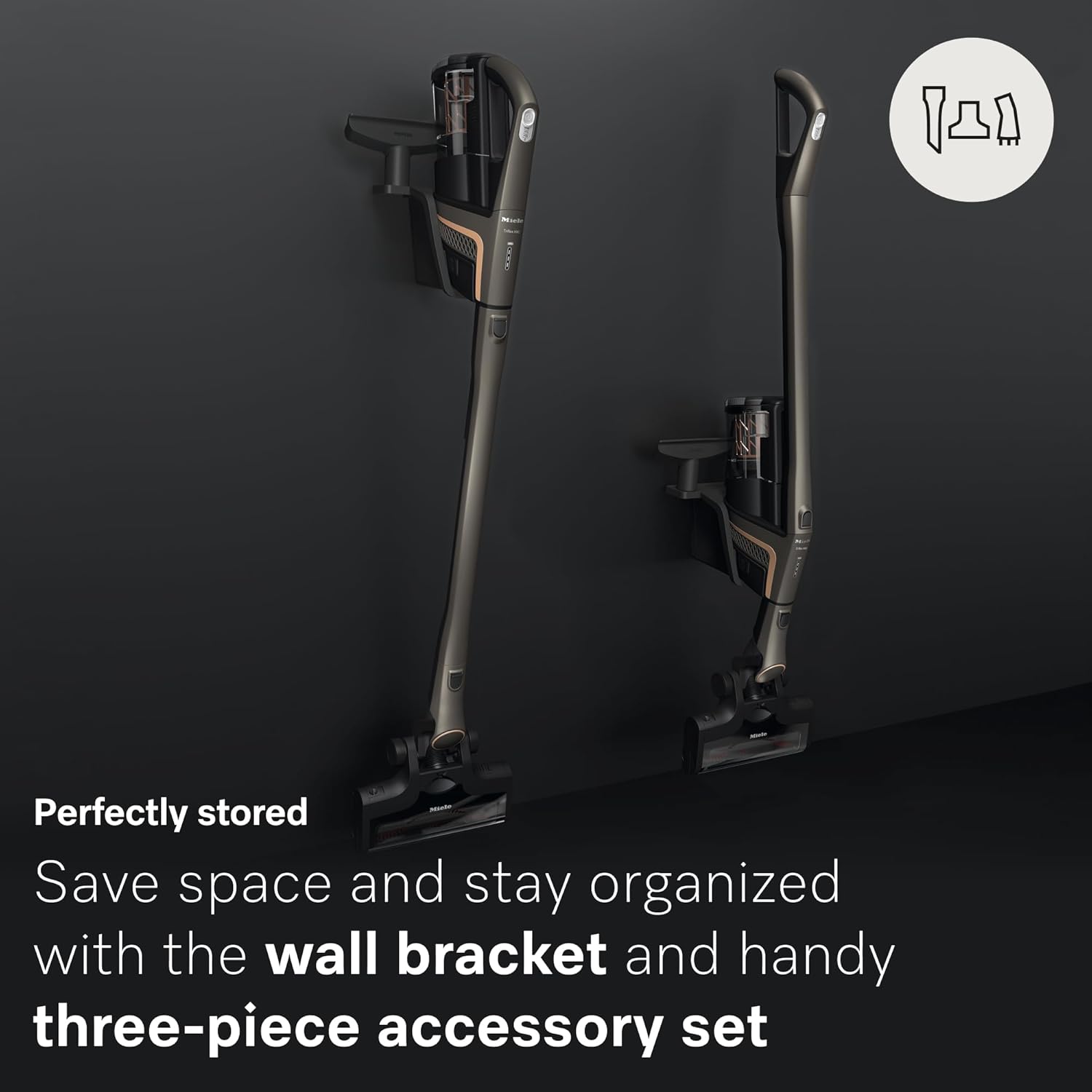 Miele Triflex HX2 Self-Standing Cordless Stick Vacuum Cleaner, 60 min runtime, Lotus White / Rose Gold