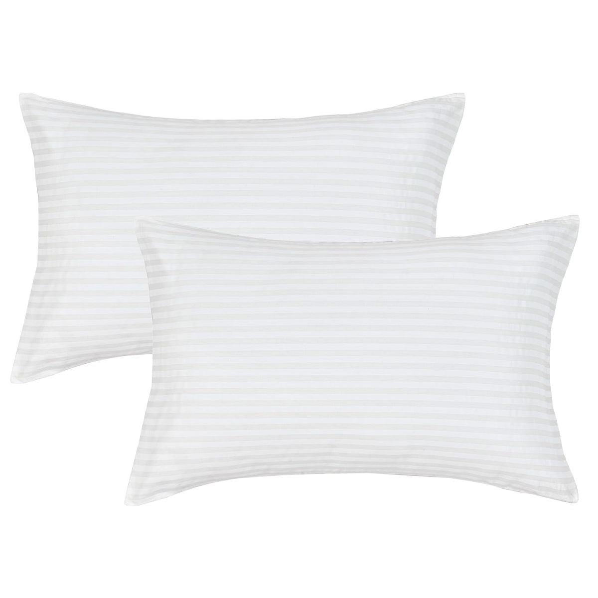 JELLYMONI Cotton Striped Pillowcases Set of 2, Sage Green, Standard | Soft breathable feel, Envelope closure, 400TC cotton, Machine washable, Gentle on skin