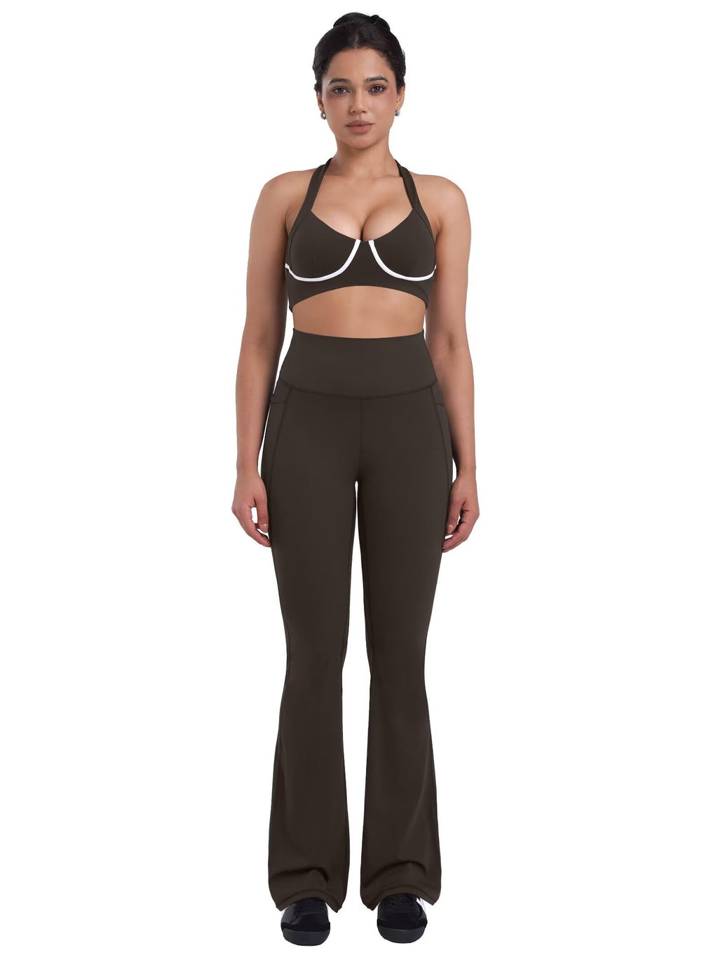 Sunzel Women Mini Flare Leggings with Pockets Breathable Bootcut Yoga Pants | Mini Flare, Buttery Soft, High Stretchy, High Waisted Tummy Control, Gym Clothes, Workout Casual Dance