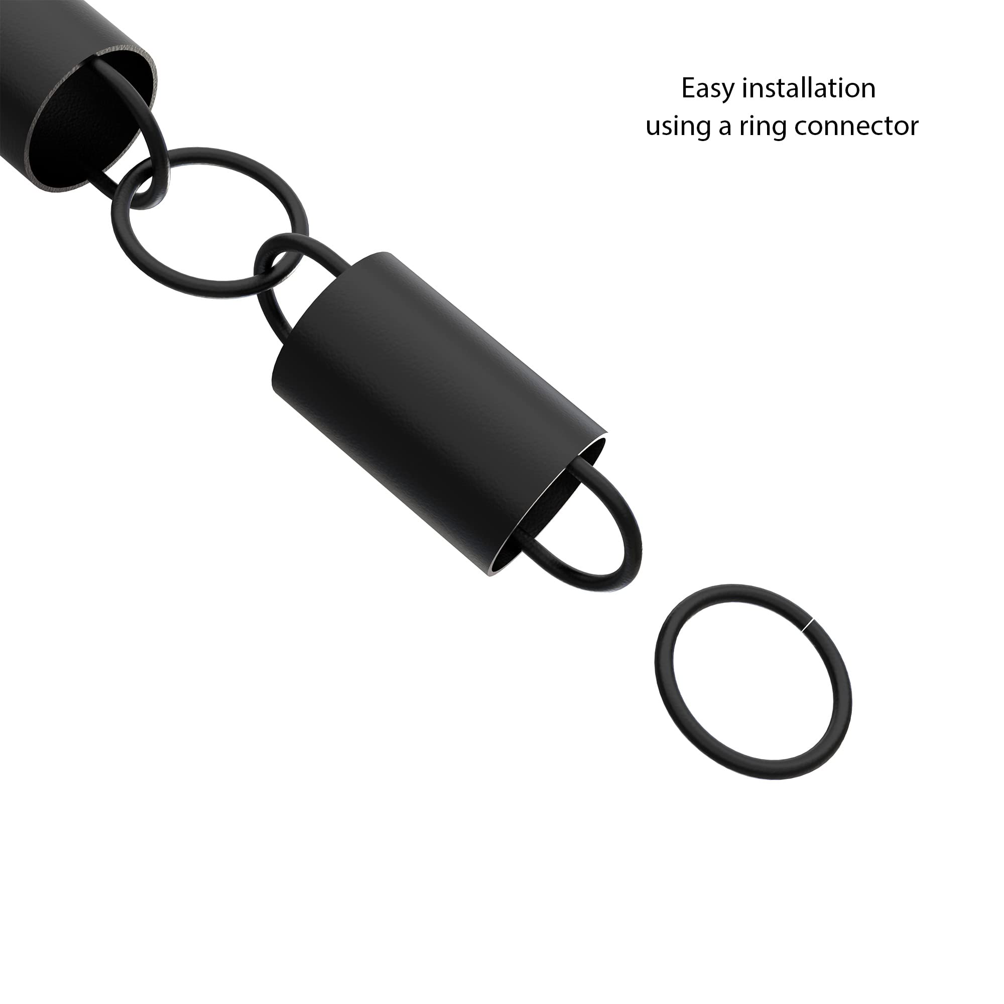 Rain Chains Direct Square Link Rain Chain Extension, 3 Feet in Length, Aluminum, Black Powder Coated, Functional and Decorative Replacement for Gutter Downspouts