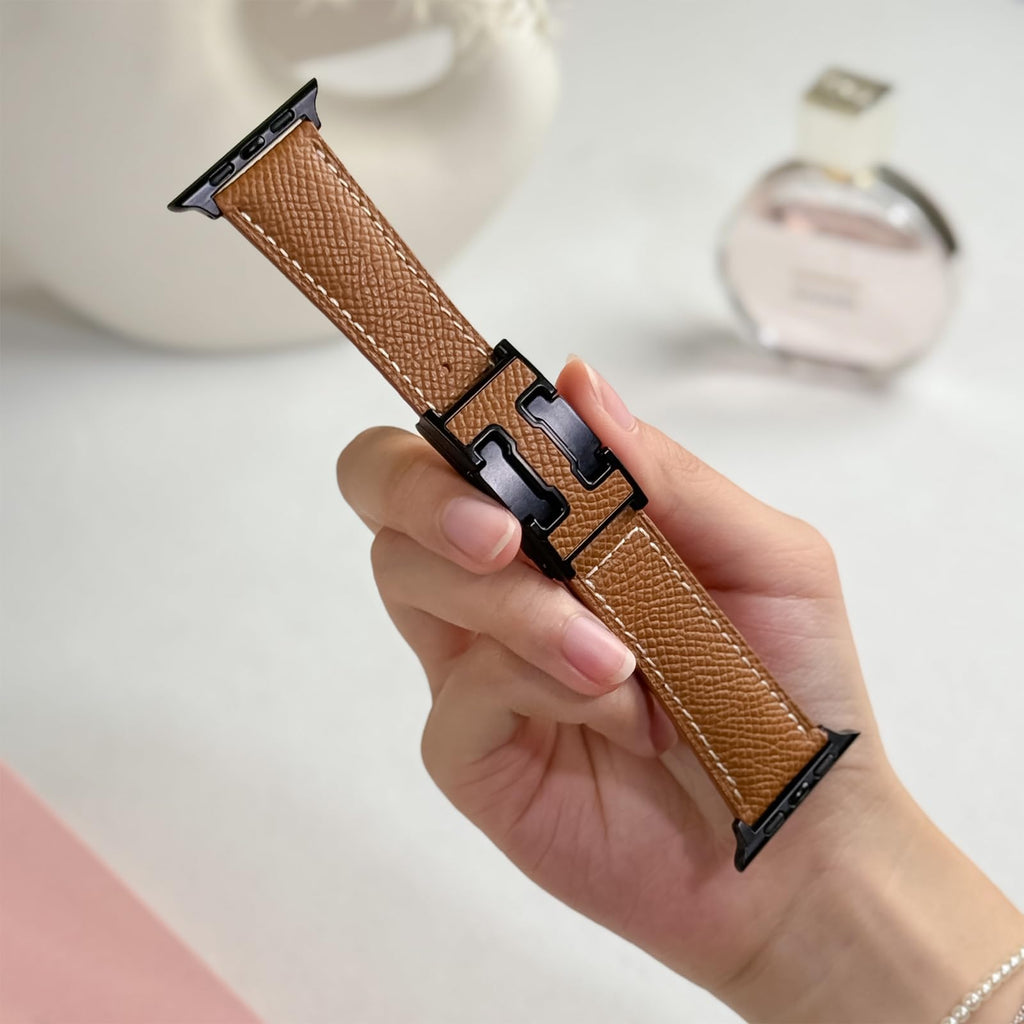 Designer Leather Band Compatible with Apple Watch 49mm46mm45mm44mm42mm41mm 40mm38mm for Women,Magnetic Buckle Replacement Strap for iWatch Ultra 3/2 /1 SE 3/2/1 Series 11/10/9/8/7/6/5/4/3/2/1