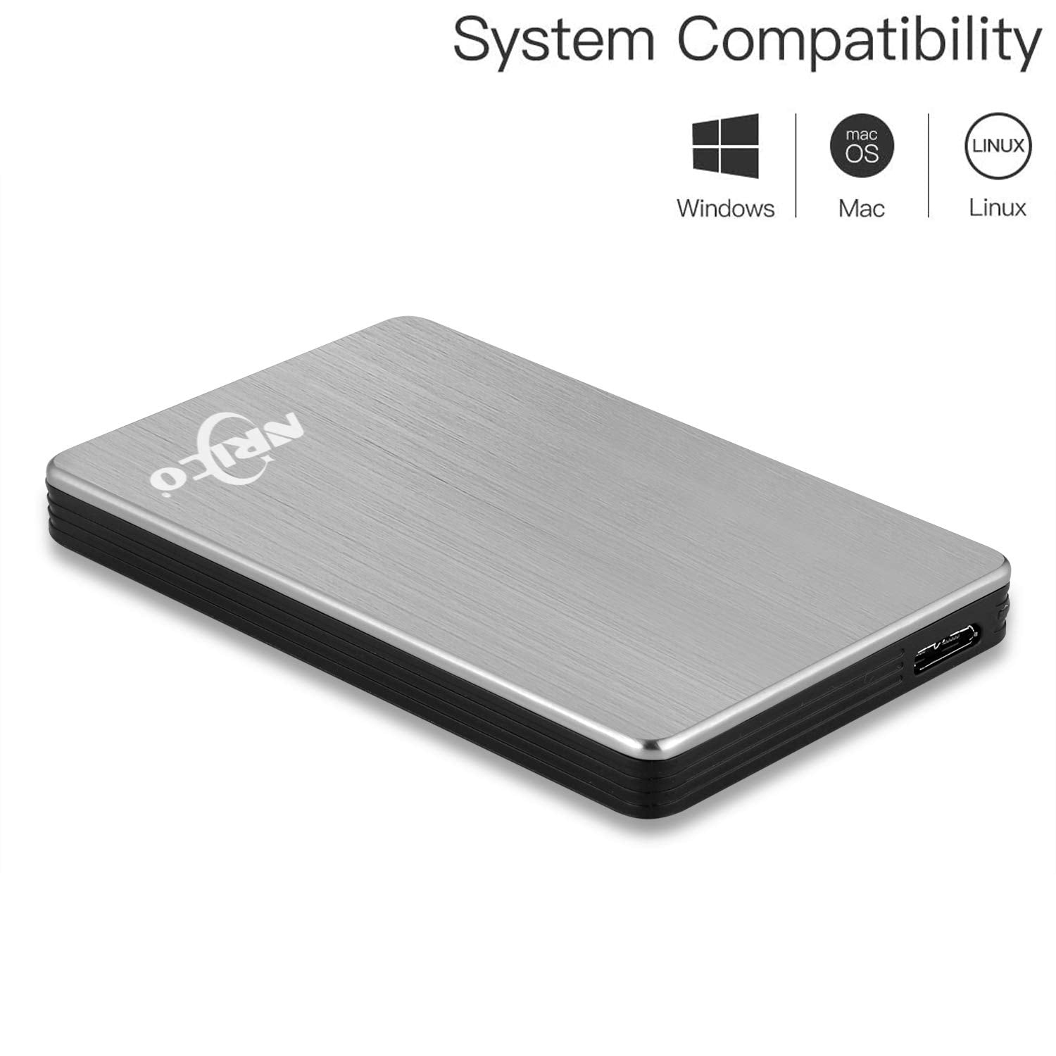NRICO Portable External Hard Drive, USB 3.0, 2.5 Inch, Compatible with PC, Mac, Desktop (Blue, 320, GB)