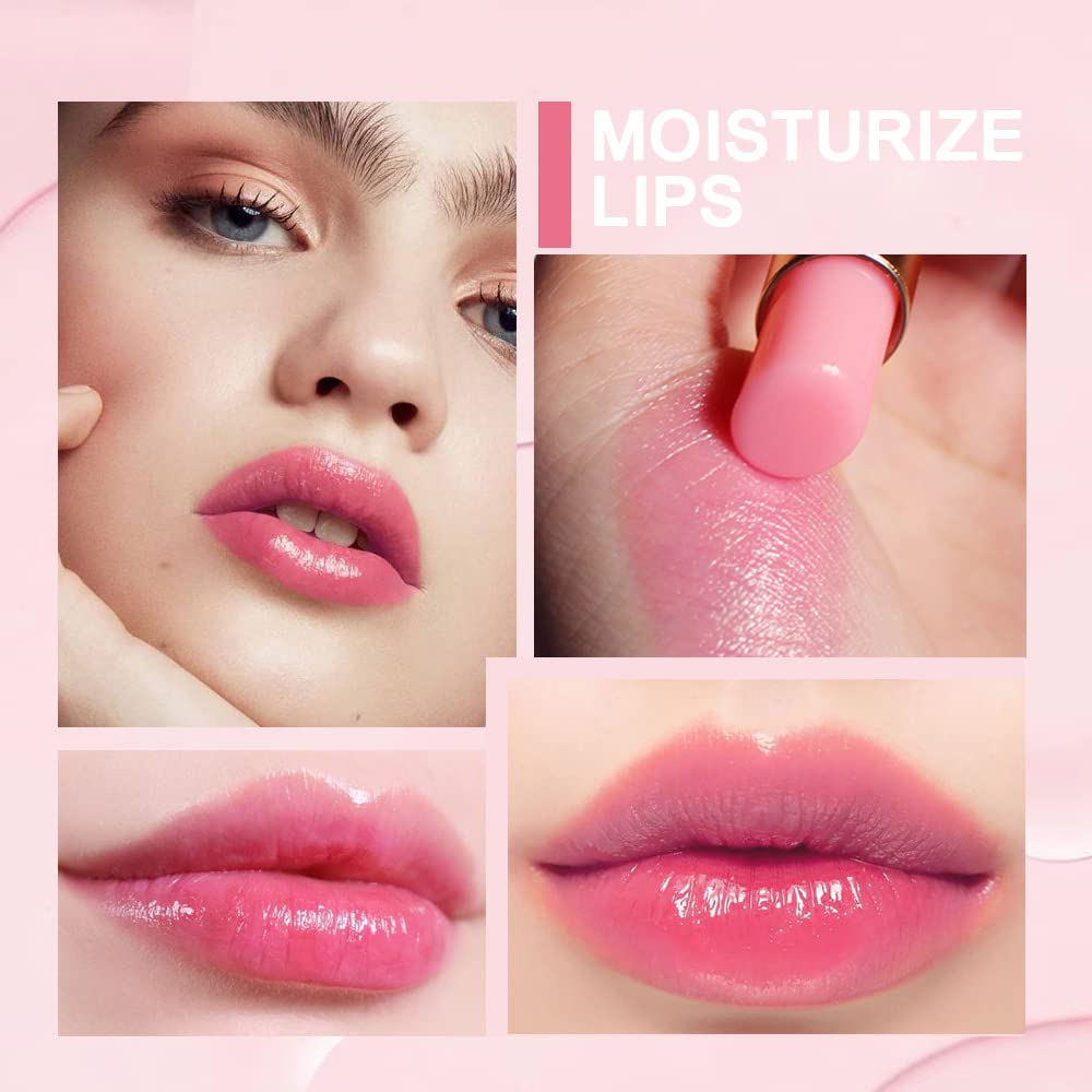 evpct 2Pcs Blueberry Tinted Lip Balms PH Lip Color Changing Lipstick Balm Stain Gift Set Queen for Women Girls Korean Mood Long Lasting Color Change Light Pink Lipstick Lip Tint Plumper Gloss