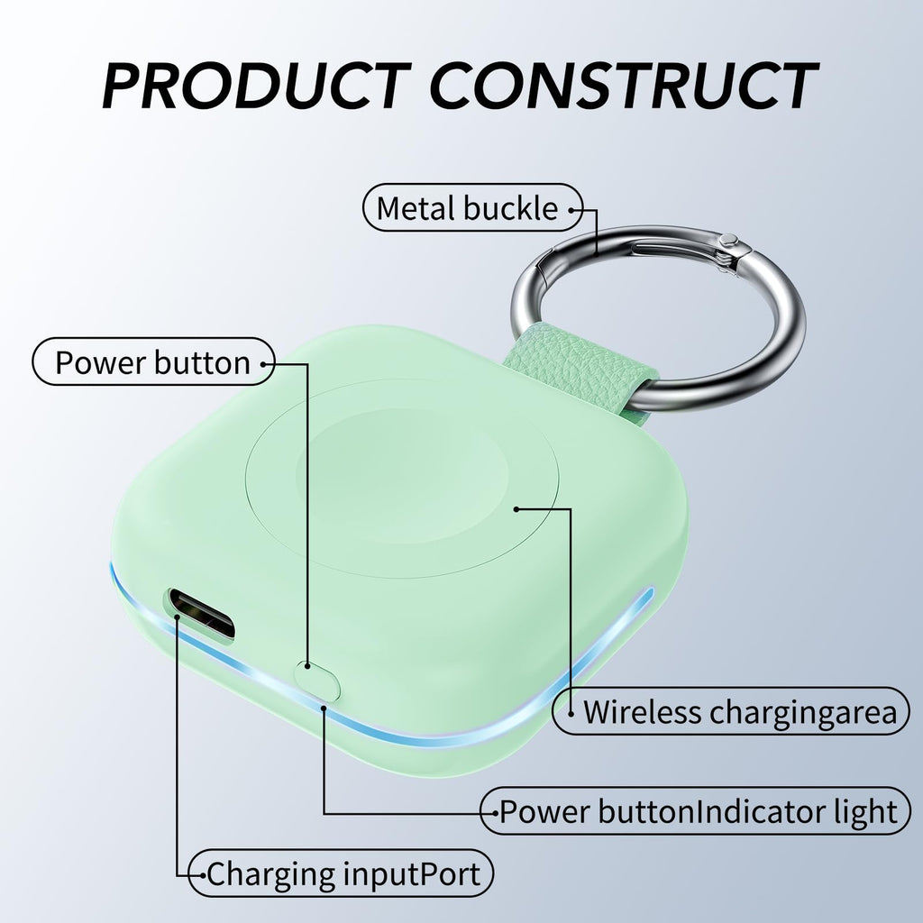 HUOTO Portable Charger for Apple Watch,Wireless Magnetic iWatch Charger 1200mAh Power Bank Travel Keychain Accessories Smart Chargers for Apple Watch Series 11/10/9/8/7/6/SE/5/4/3/2/1/UItra/UItra 2