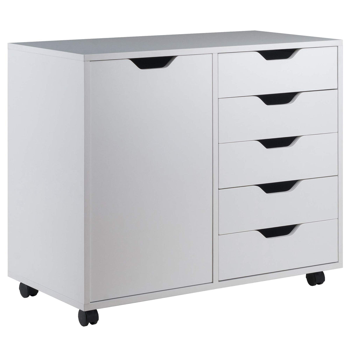 Winsome Halifax Mobile Storage Cabinet with Doors & Drawers, Stylish & Functional Home Storage Cabinet for Filing, Kitchen Organization, Moveable Furniture for Office, Dorms, Apartments