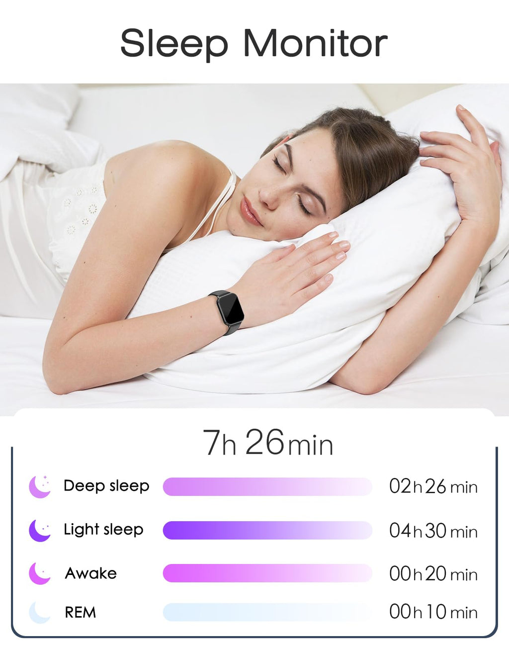Smart Watches for Women Men (Answer/Make Calls, 3 Bands), 1.85" Fitness Tracker Watch for iPhone/Android Phones with Heart Rate Monitor Sleep/Steps Tracker 100+ Sports Pedometer Waterproof (Black)