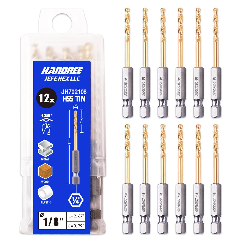 JEFE HEX 1/4-20 UNC Hex Shank Taps for Metal | MRO & Industrial Use | Quick-Change | Impact Driver (5pcs)