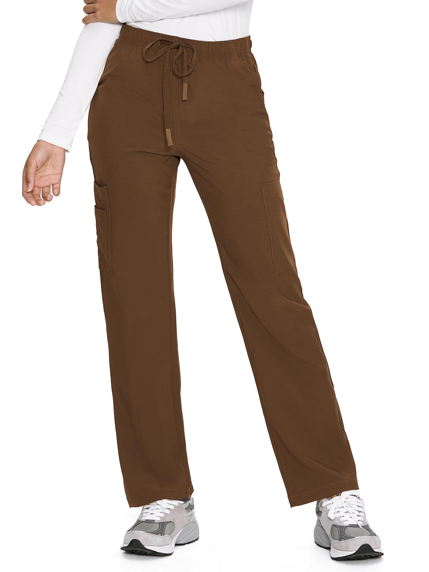 COZYFIT Straight Leg Scrub Pants for Women, Drawstring Soft Stretch, Anti-Wrinkle Women's Scrub Pants with 6 Pockets