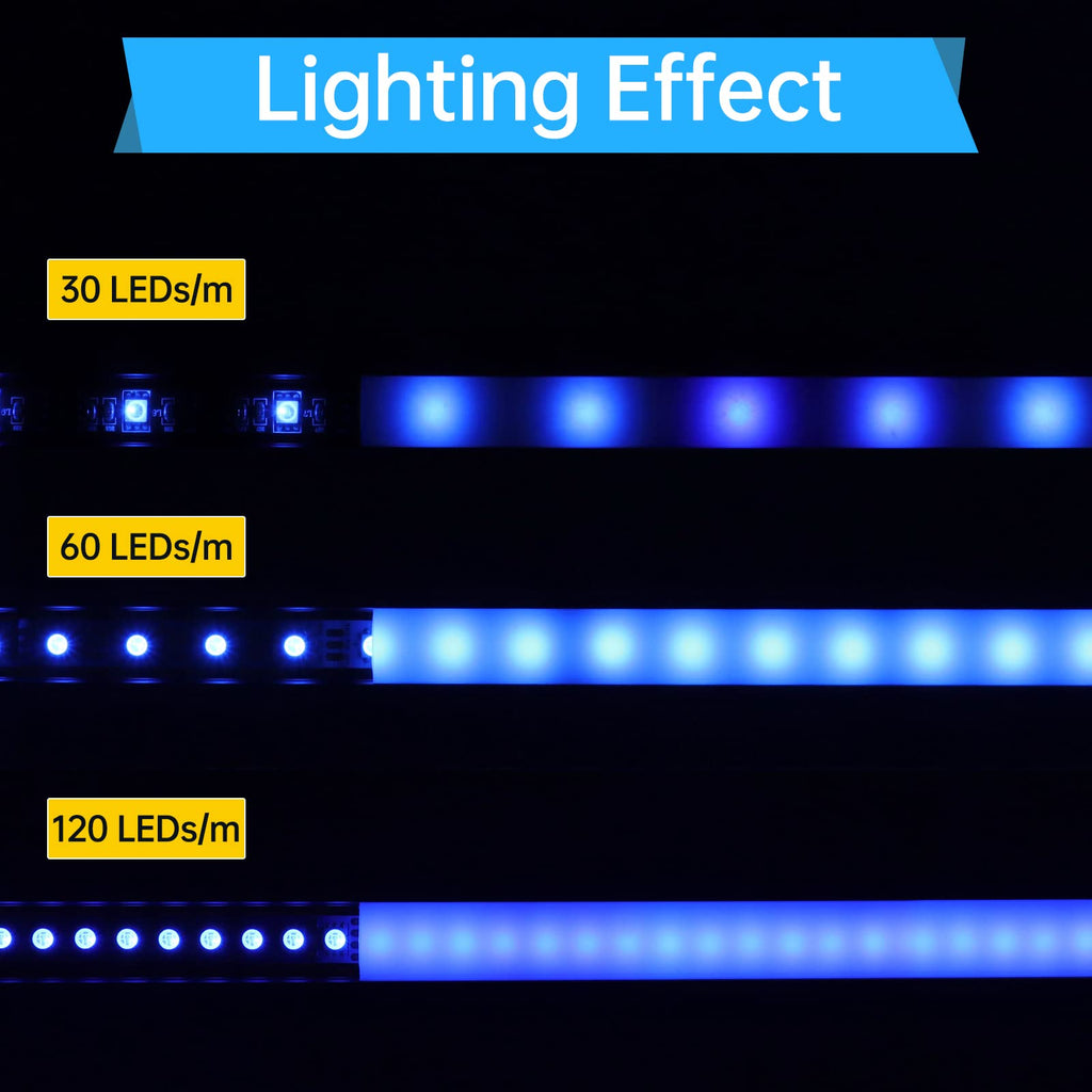 Muzata 10Pack 3.3FT/1M LED Channel Aluminum U Shape Silver LED Strip Diffuser Channel with Milky White Cover Easy Installation U1SW WW 1M