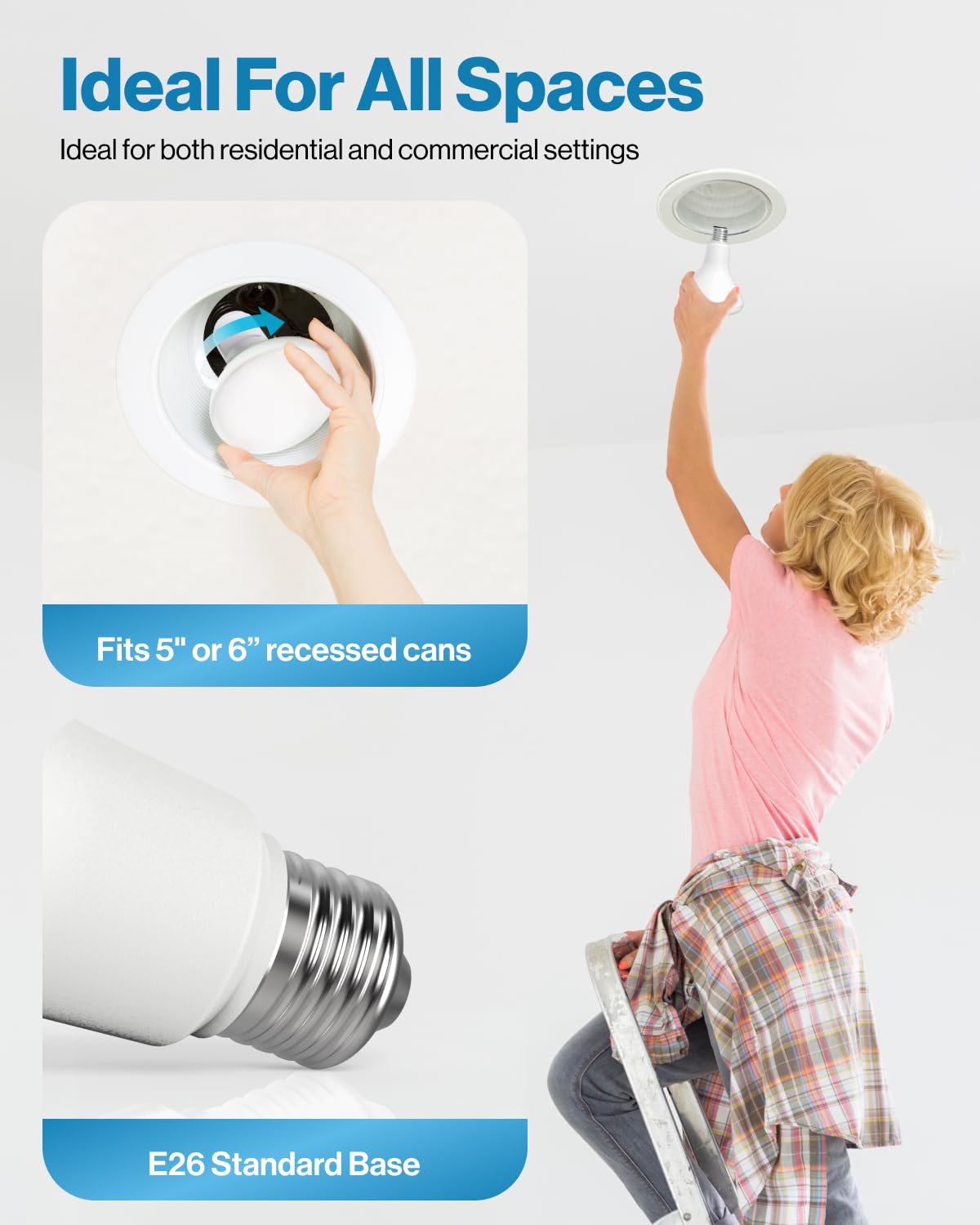 Sunco 12 Pack BR30 Light Bulbs LED, Recessed Can Light Bulbs, Indoor Flood Bulb, 850 LM, 11W (65W Equivalent), 3000K Warm White, Dimmable, E26 Base, for Home, Kitchen, Bedroom UL
