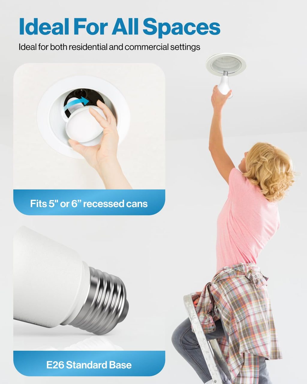 Sunco 12 Pack BR30 Light Bulbs LED, Recessed Can Light Bulbs, Indoor Flood Bulb, 850 LM, 11W (65W Equivalent), 3000K Warm White, Dimmable, E26 Base, for Home, Kitchen, Bedroom UL