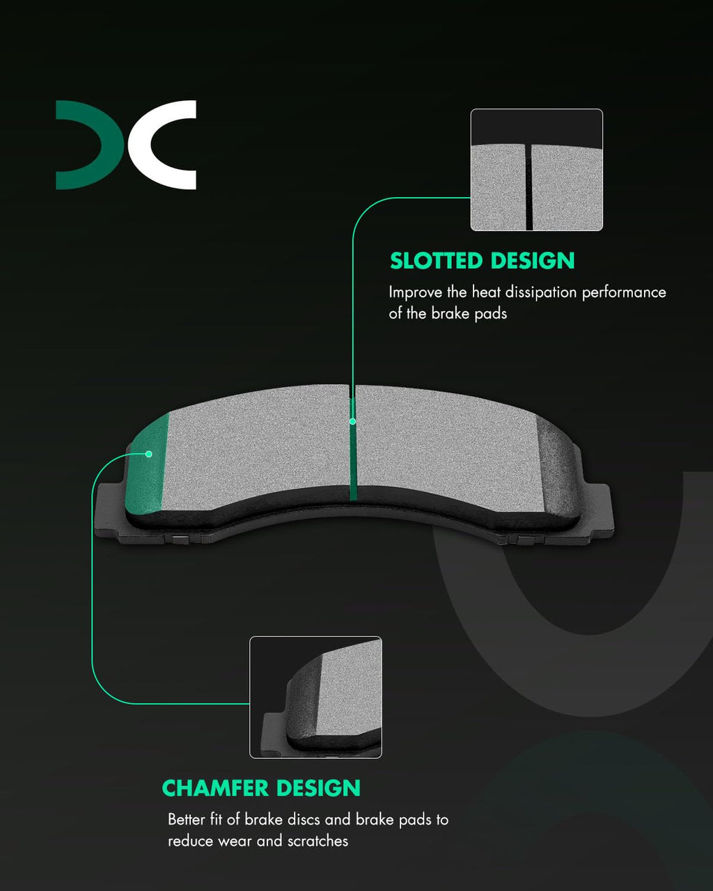 SCITOO D815 D905 Front Rear Ceramic Brake Pads Sets Fit For INFINITI For G35 2003-2005,For Nissan For 350Z 2003-2005 | For Altima 2007-2013 | For Juke 2011-2017 | For Sentra 2007-2012