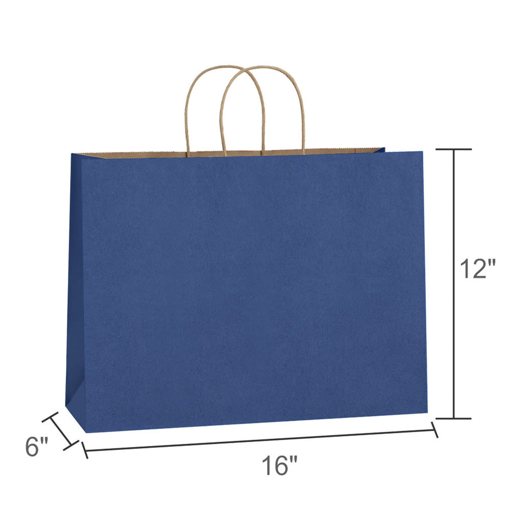 BagDream 100Pcs 16x6x12 Inches Kraft Paper Bags with Handles Bulk, Large Shopping Bags for Gifts, Grocery, Merchandise, Party Favor, Take-out, Recycled Black Black Paper Sacks
