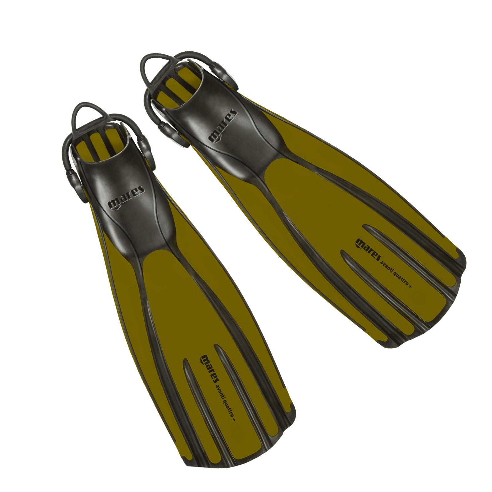 Mares Unisex Adults Avanti Quattro + Diving Fins - Durable Efficient Versatile Open-Heel Scuba Fins with Four-Channel Design & Bungee Strap