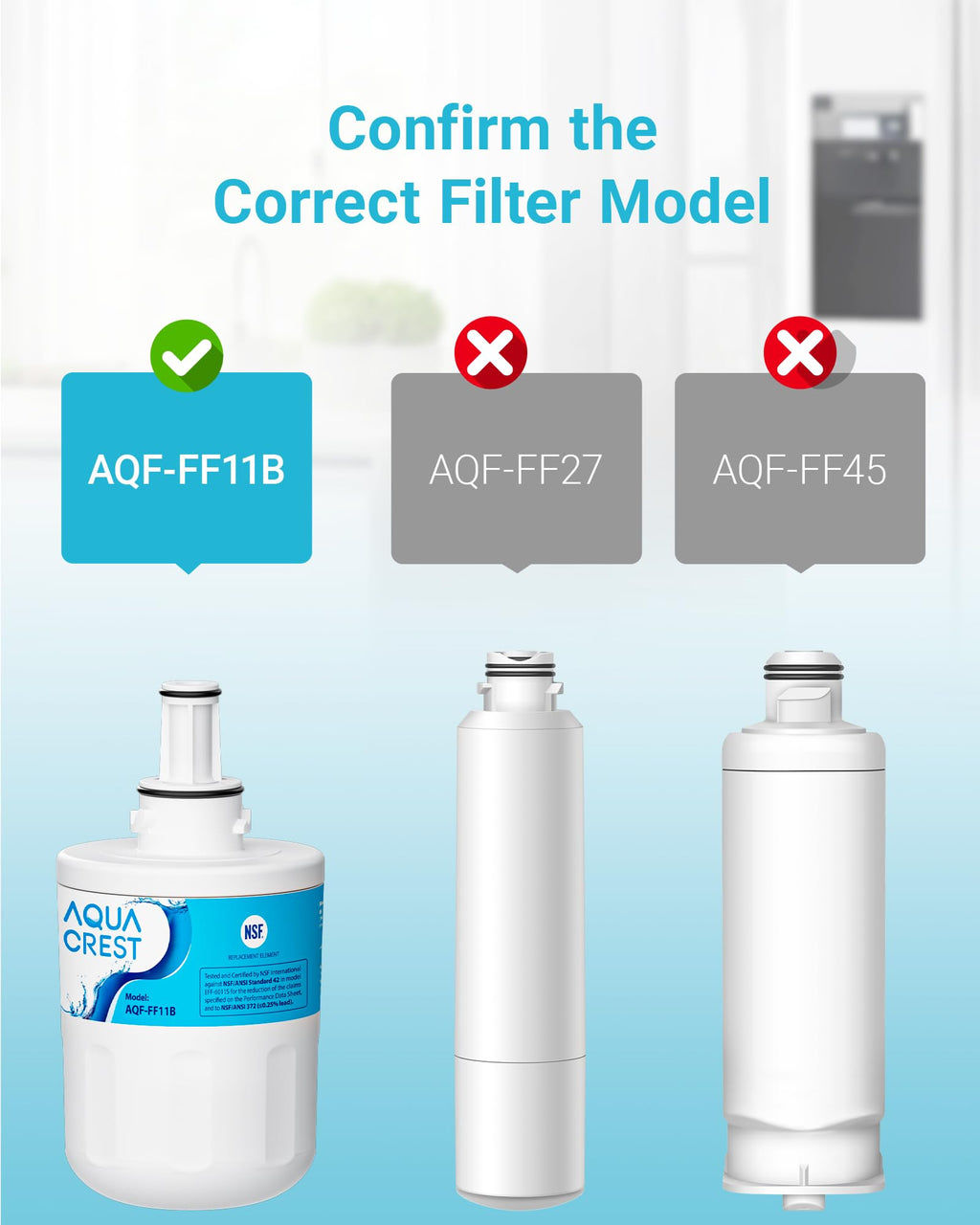 AQUACREST DA29-00003G Refrigerator Water Filter, Replacement for Samsung DA29-00003G, DA29-00003B, DA29-00003A, Aqua-Pure Plus, HAFCU1, RFG237AARS, FMS-1, RS22HDHPNSR, RSG257AARS, WSS-1 (1 Filter)