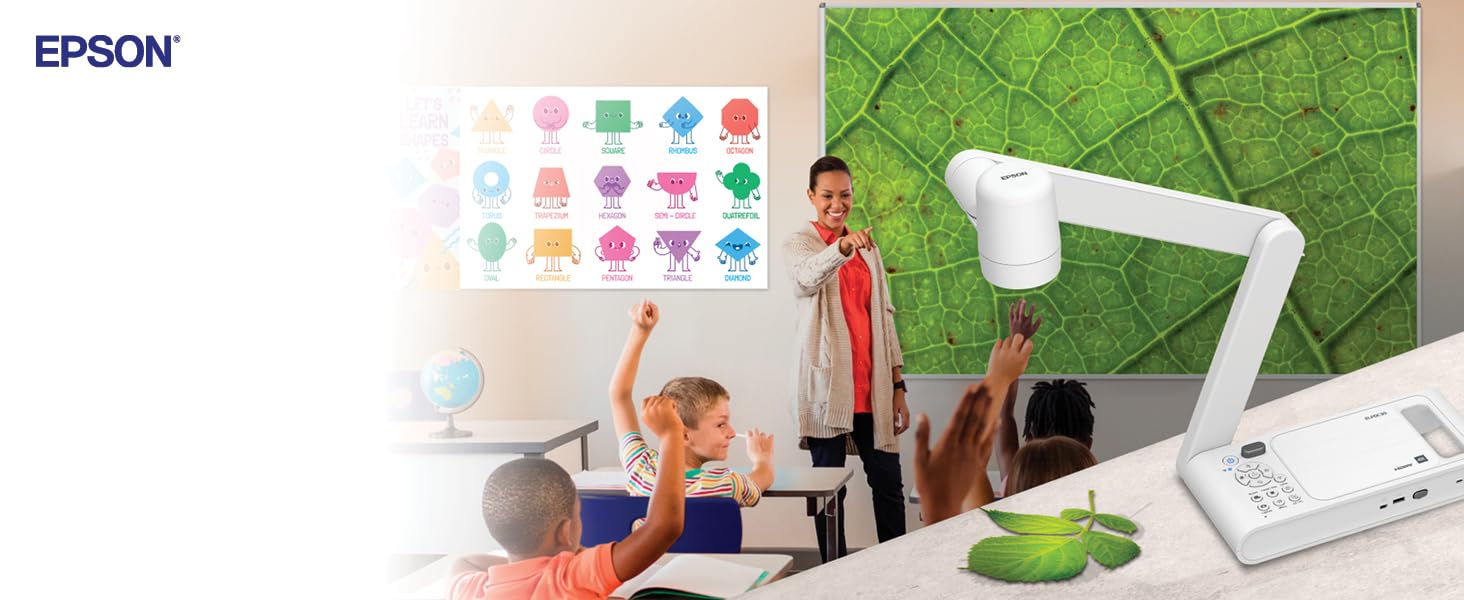 Epson DC-13 High-Definition Document Camera with HDMI, 16x Digital Zoom and 1080p Resolution,White