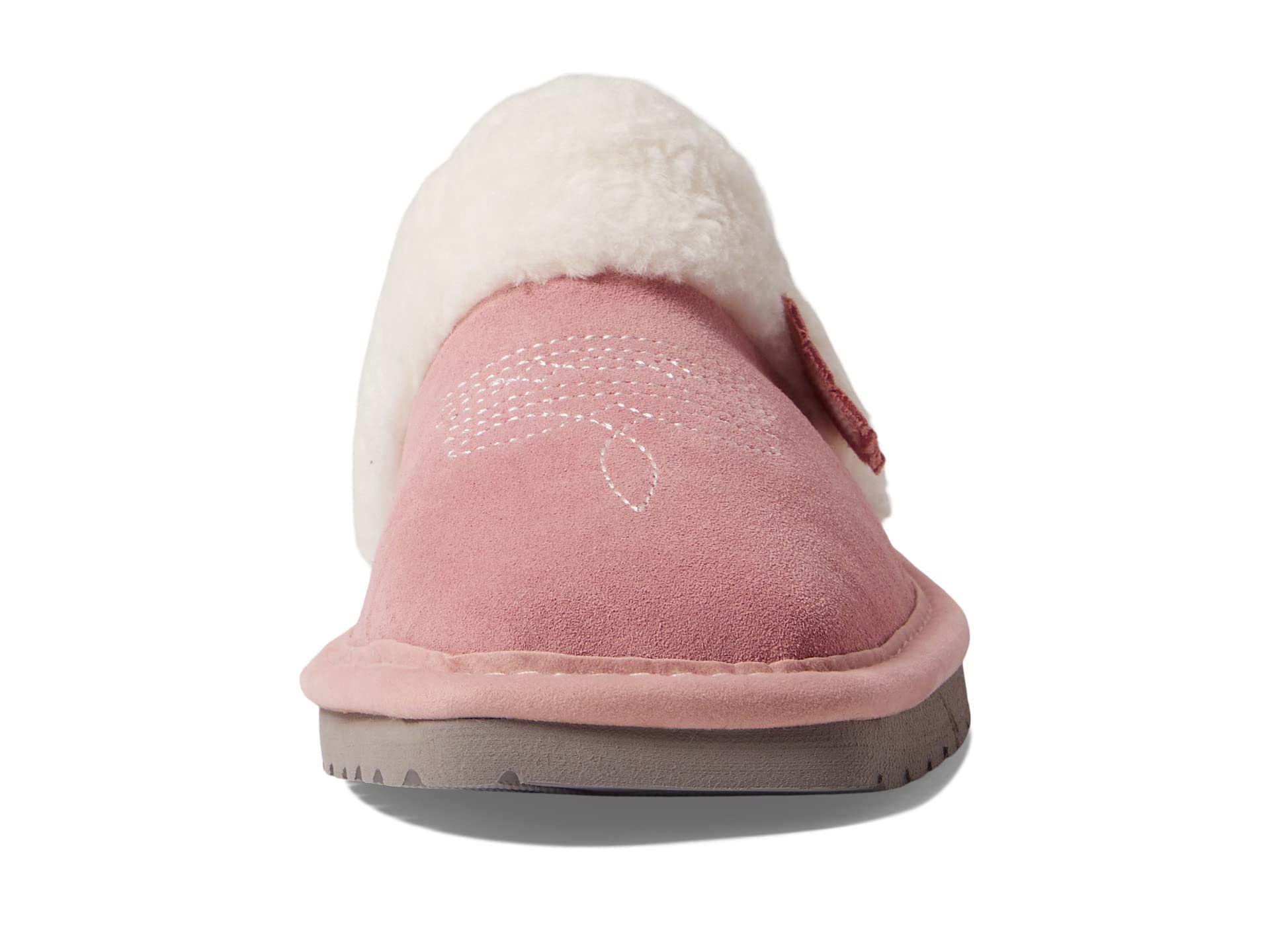 ARIAT Women's Jackie Square Toe Warm Soft Genuine Suede Leather Indoor Outdoor Slippers with Plush Collar