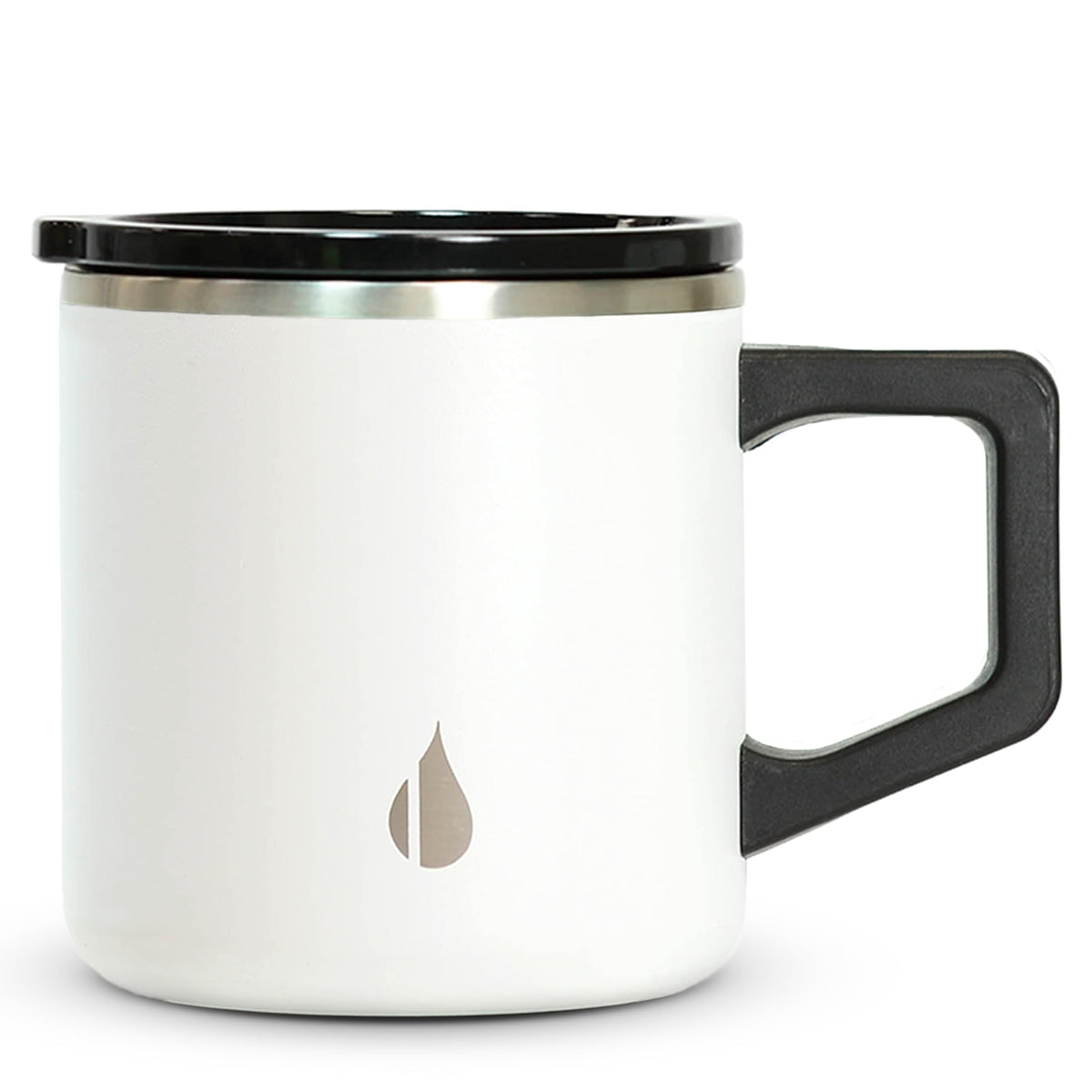 Elemental Insulated Coffee Mug - Triple-Wall Stainless Steel Summit Travel Cup for Hot and Cold Drinks - Thermal Coffee Mug with Lid and Handle for Camping, Office & Travel 12oz - Black
