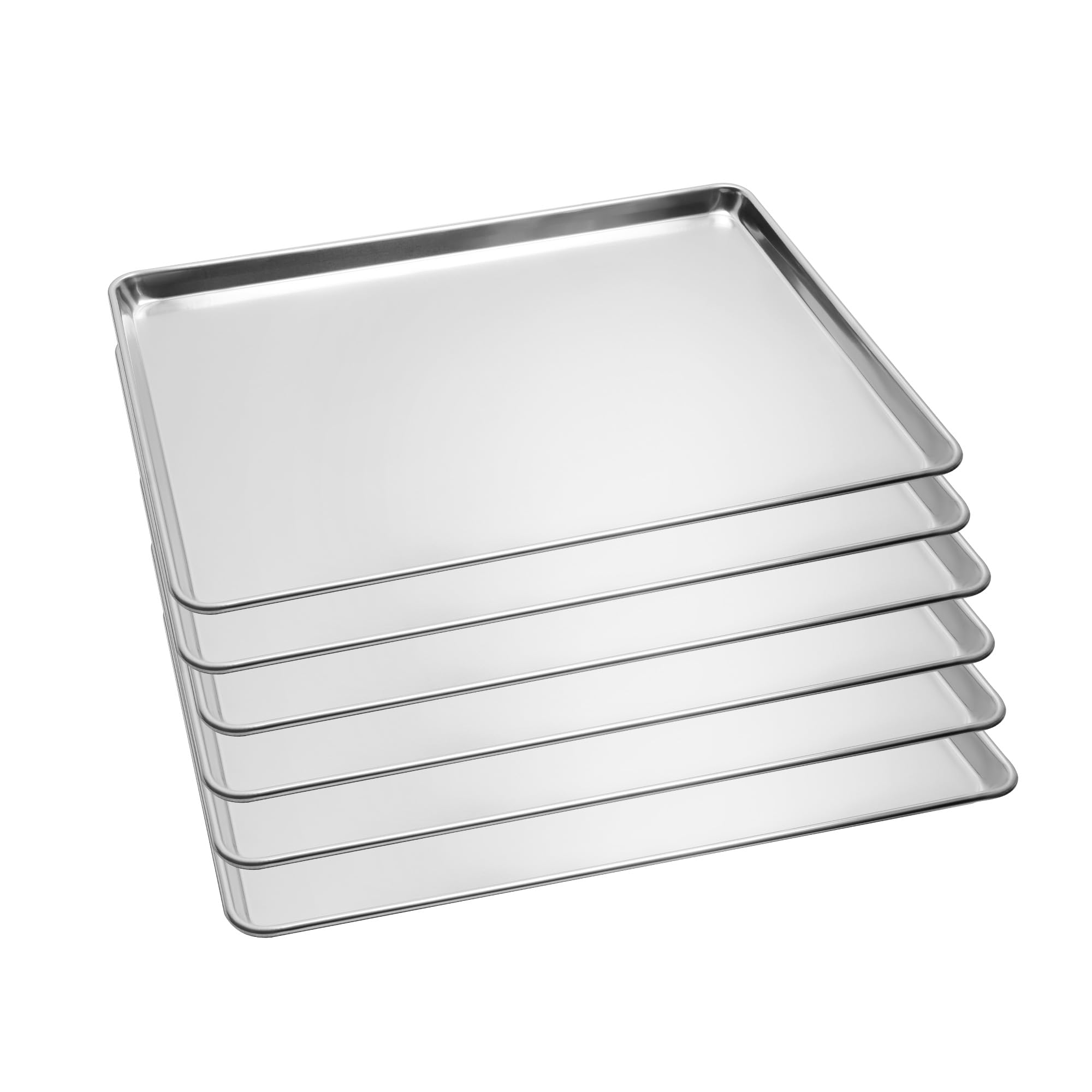 6 Pack Large Size Baking Sheet Pans, Aluminum Commercial Cookie Sheets Non-Stick, 21"x15"