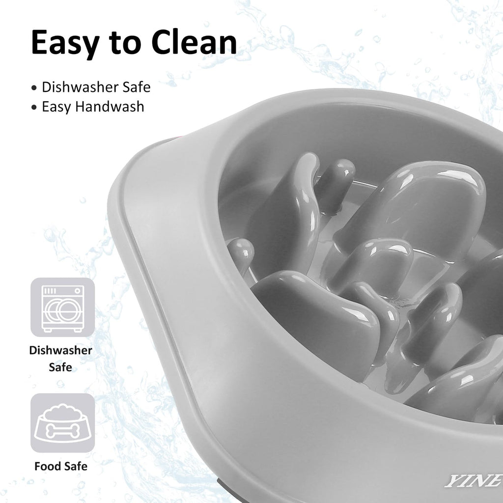 YINEYA 2PCS Anti-Choking Slow Feeder Dog Bowls Small Size Dog, Slow Feeder Cat Bowl, Supplies and Puzzle for Pet