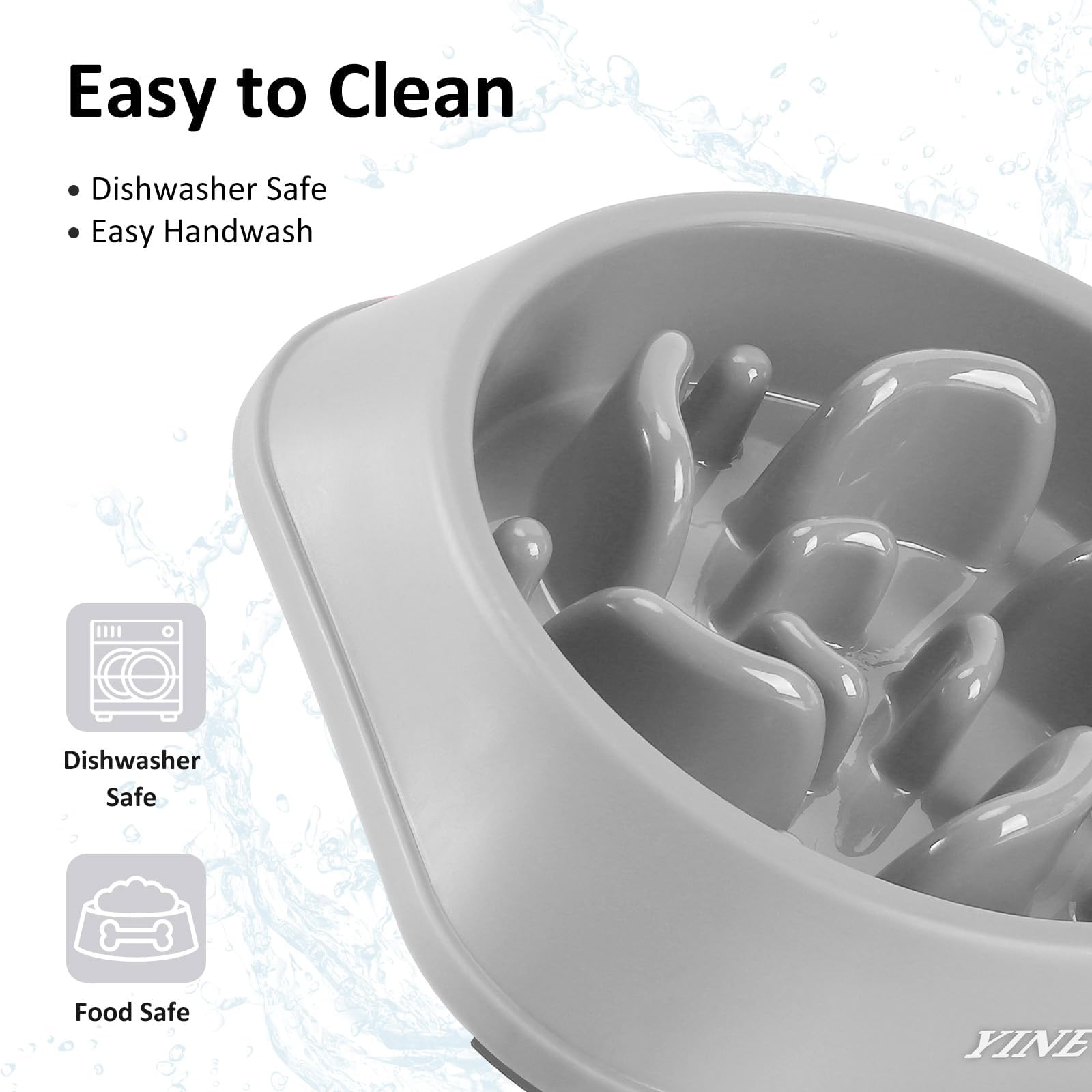 YINEYA 2PCS Anti-Choking Slow Feeder Dog Bowls Small Size Dog, Slow Feeder Cat Bowl, Supplies and Puzzle for Pet