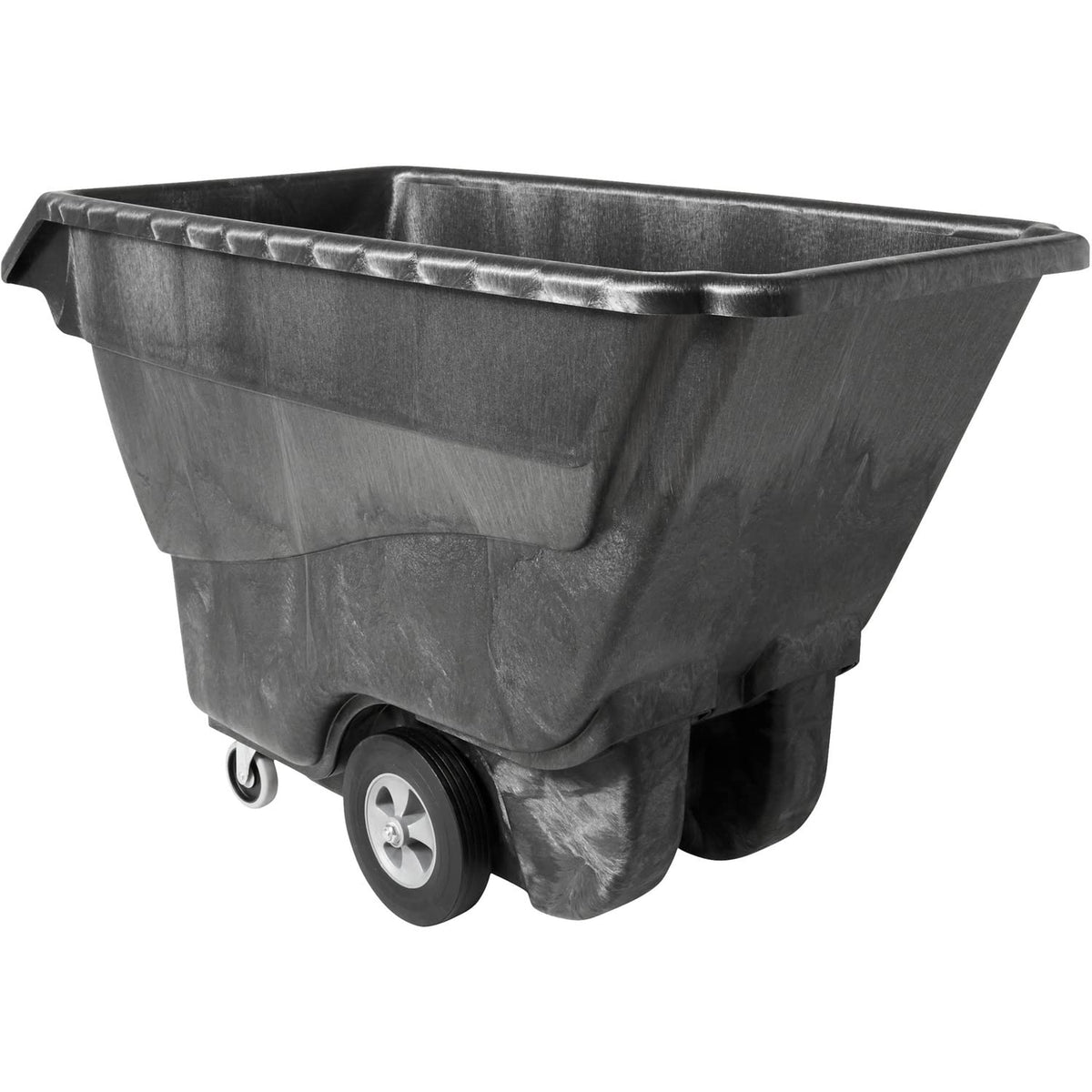Rubbermaid Commercial Products Tilt Dump Truck, 1 Cubic Yard, 2100 lb Capacity, Black, Heavy Load Capacity with Wheels, Trash Recycling Cart for Office/Warehouse/Facility Management