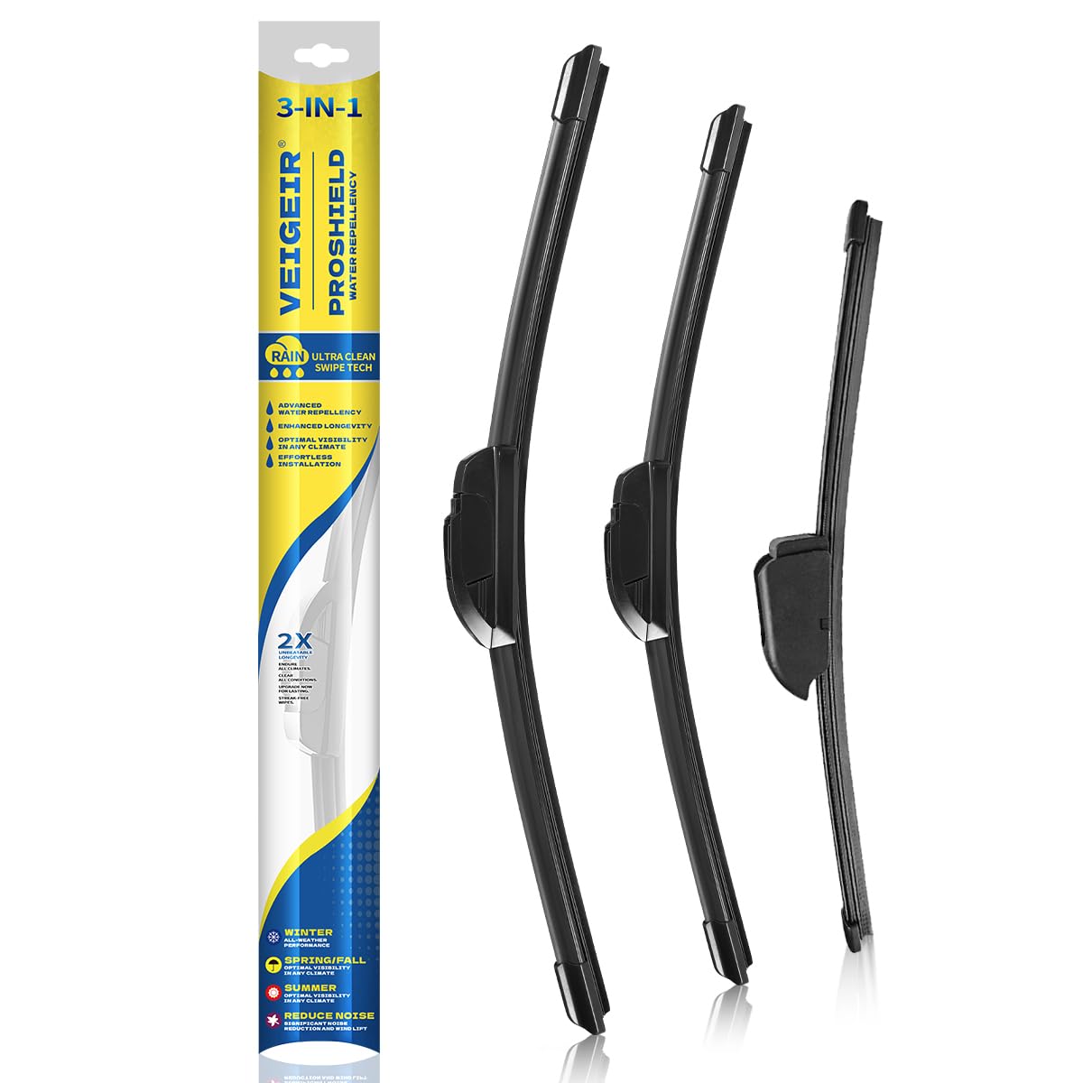 3 Pack Windshield Wiper Blades Compatible with Ford Escape 2008 2009 2010 2011 2012 Original Factory Quality Front Rear Wipers Blade Set for My Car - 20" 20" 12"
