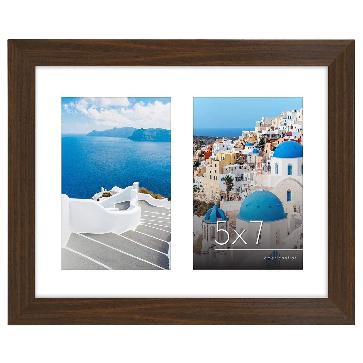 Americanflat 4x6 Double Picture Frame with Shatter-Resistant Glass - Fits Two 4x6 Photos or use as One 6x14 Frame - Signature Collection - Collage Frames for Tabletop and Wall Display - Black