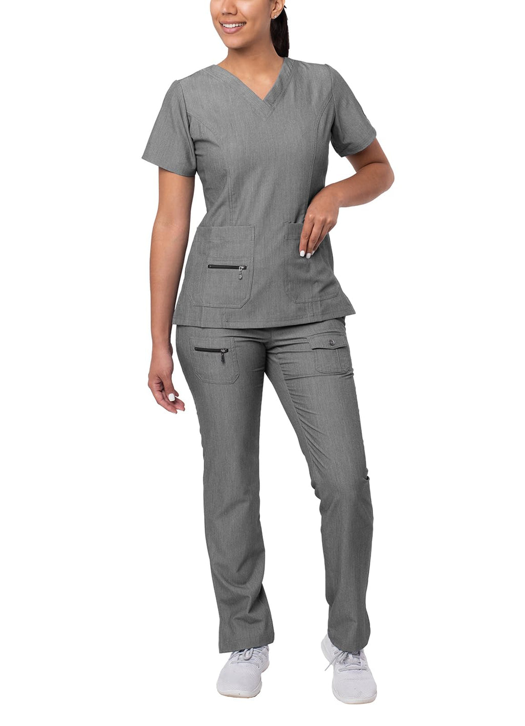 Adar Pro Breakthrough Plus Scrub Set for Women - Enhanced V-Neck Top & Multi Pocket Pants
