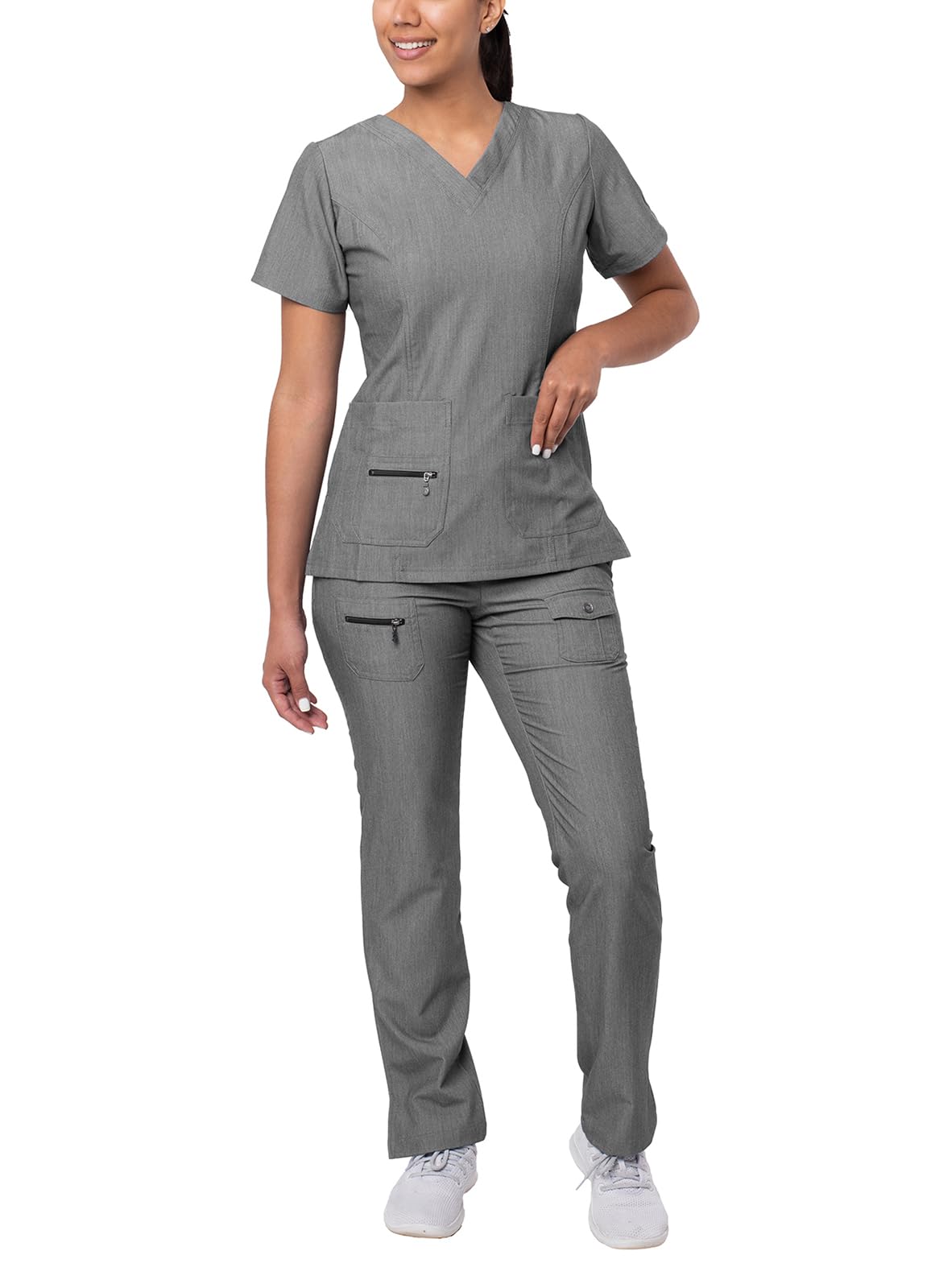 Adar Pro Breakthrough Plus Scrub Set for Women - Enhanced V-Neck Top & Multi Pocket Pants