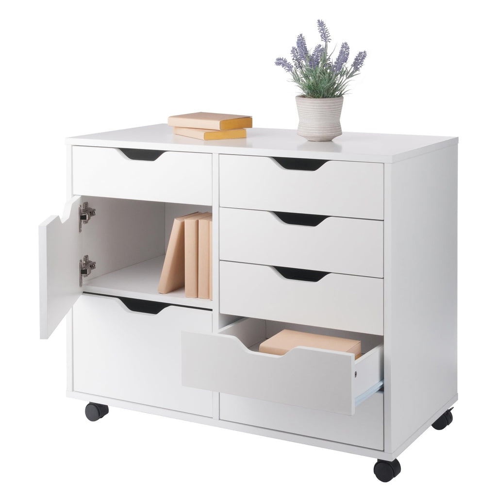 Winsome Halifax Mobile Storage Cabinet with Doors & Drawers, Stylish & Functional Home Storage Cabinet for Filing, Kitchen Organization, Moveable Furniture for Office, Dorms, Apartments